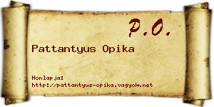 Pattantyus Opika névjegykártya